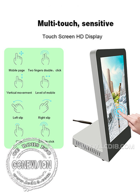15.6 pollici tavolo a forma di L pubblicità touch screen o senza touch screen per il bancone