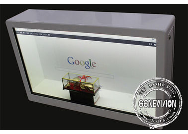 Attrezzatura flessibile trasparente telecomandata a 55 pollici di pubblicità della scatola di presentazione di Android