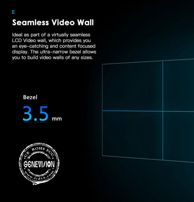 46 49 parete LCD ultra stretta a 55 pollici dell'incastonatura 3x3 video
