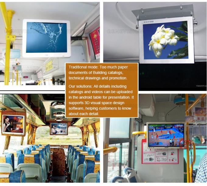 Schermo LCD a 19 pollici di pubblicità del bus di Android WIFI 4G GPS del contrassegno di Digital del bus del supporto del tetto