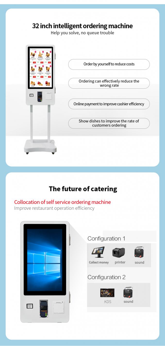 Chiosco touch screen interattivo da 24/32/43 pollici con segnaletica digitale, terminale di pagamento self-service 0