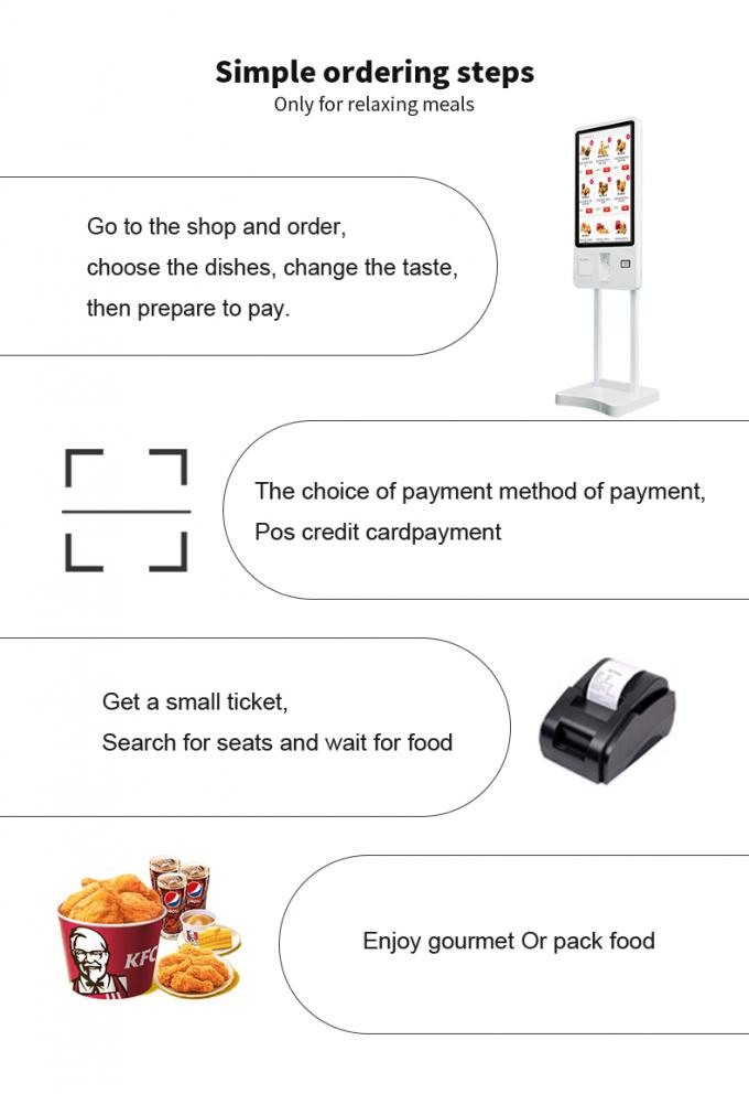 Chiosco touch screen interattivo da 24/32/43 pollici con segnaletica digitale, terminale di pagamento self-service 1