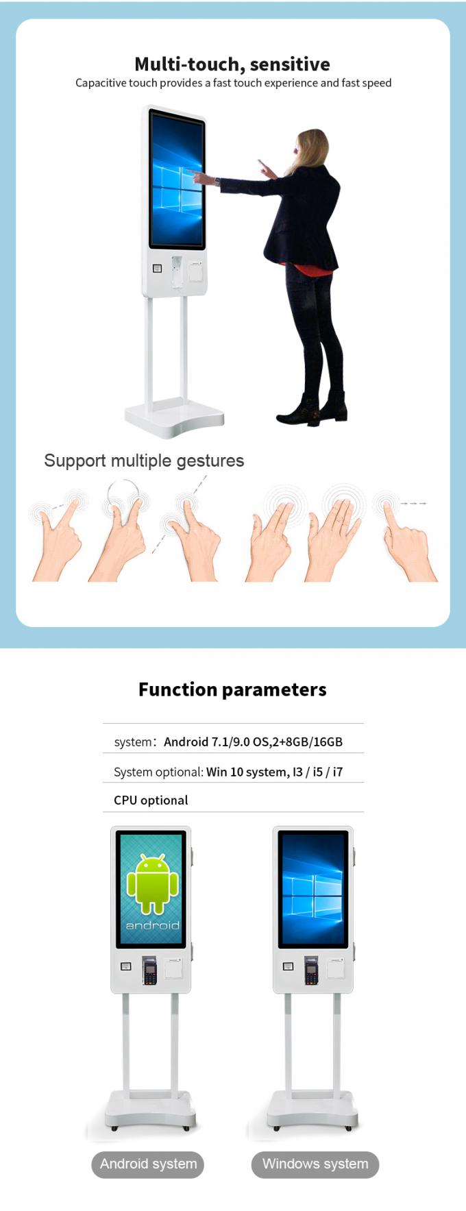 Chiosco touch screen interattivo da 24/32/43 pollici con segnaletica digitale, terminale di pagamento self-service 2