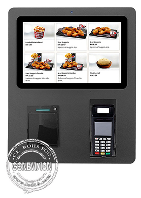 Chiosco nero 15,6 del touch screen di self service del supporto della parete» con il supporto di posizione e la stampante termica