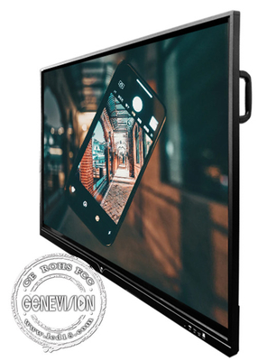 Pannello touch screen IR piatto da 85 pollici in vetro antiriflesso Android Win 10 Dual System