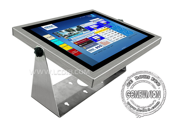 17 pollici in acciaio inossidabile IP68 montaggio a parete tavolo touch screen in piedi impermeabile all'aria aperta segnaletica digitale