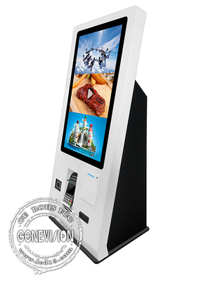 Hotel 24 Inch Verticale Desktop Printer QR Code Scanner Dispenser Carte Self Service Check In Kiosk