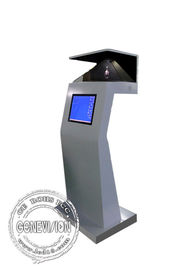 Piramide olografica virtuale della proiezione dell'esposizione 3d del touch screen a 55 pollici persona in piedi di pubblicità di 270 gradi