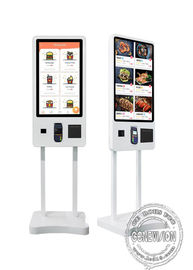Auto a 32 pollici del cavalletto che ordina il chiosco automatizzato di pagamento del touch screen per gli alimenti a rapida preparazione