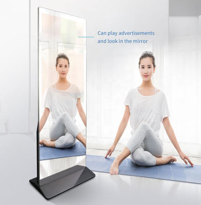 Pavimento che sta l'esposizione LCD 400cd/m2 dello specchio di Android 7,1 per forma fisica di yoga