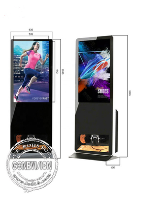 Totem di pubblicità LCD del contrassegno di Digital del chiosco di Android del lucidatore delle scarpe a 55 pollici
