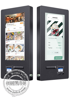 Pagamento senza contatto della parete del chiosco self service all'aperto del supporto con la stampante dell'analizzatore di QR