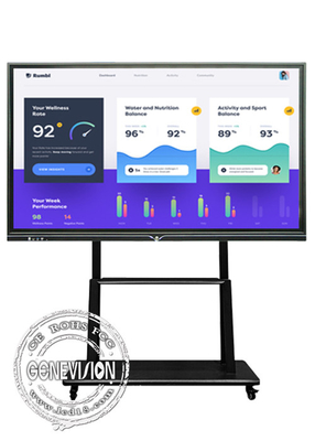 Pannello touch screen IR piatto da 85 pollici in vetro antiriflesso Android Win 10 Dual System