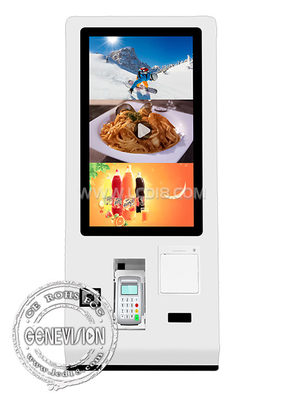 Hotel 24 Inch Verticale Desktop Printer QR Code Scanner Dispenser Carte Self Service Check In Kiosk