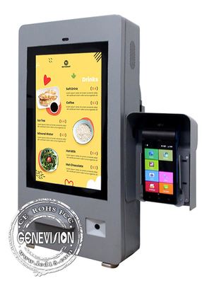 15.6 pollici Hamburgo Car Wall Mount Ticket Printer QR Code Scanner POS PCAP Touch Screen Fast Food Chiosco self-service
