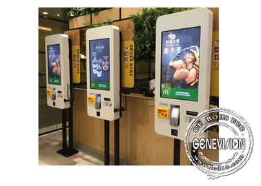 Chiosco a 32 pollici di pagamento della macchina di ordine di self service del contrassegno di Wifi Digital del touch screen 1080p per alimenti a rapida preparazione ecc