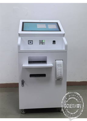 Chiosco di self-service dell'ospedale governativo con touch screen da 21,5 pollici, fotocamera da 5 MP, stampante A4 QR Code scanner e impronte digitali