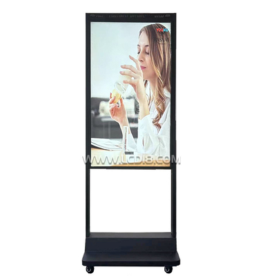 Ultra sottile pavimento in piedi 43 49 55 pollici doppio schermo Android display con telaio in alluminio e lunga durata di vita