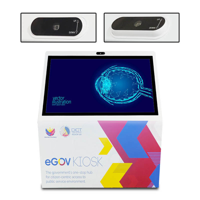 Camera Microfono incorporato 55 pollici Governo Wayfinding Chiosco touch screen con adesivo logo