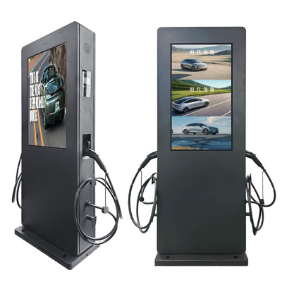 43 pollici 22KW doppio caricabatterie elettrica auto EV segnaletica digitale esterna con OCPP 1.6 o 2.0