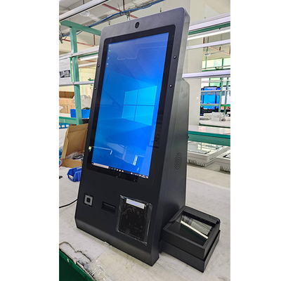 OCR Passport Reader 24 Inch Desktop Hotel Check In Self Service Chiosco con Telecamera Microfono