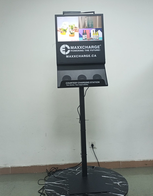 21.5 pollici Telefono di ricarica Wifi Digital Signage Kiosk Con 3 Wi-Fi Pad di ricarica