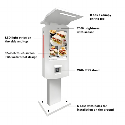 Chiosco di pagamento self-service con striscia a LED