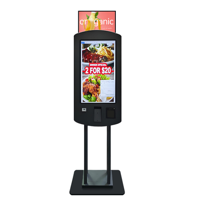 Chiosco di ordinazione e pagamento con touch capacitivo a doppia faccia da 32 pollici, chipset Nvidia e lightbox a LED