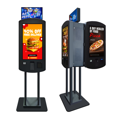 Chiosco di pagamento self-service a doppia faccia QSR con chipset Nvidia GeForce RTX 4060 da 32 pollici e box LED