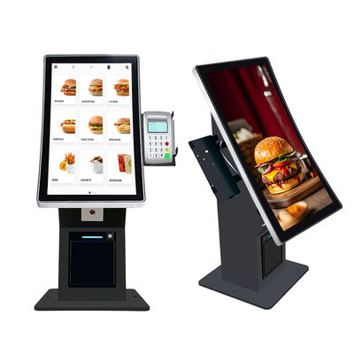 Chiosco self-service con schermo curvo da 23,6 pollici, touch screen, popolare, per ordinazioni, pagamento e check-in/check-out