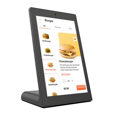 Lettore pubblicitario LCD a forma di L da 15,6 pollici con sistema Android per chiosco self-service del ristorante