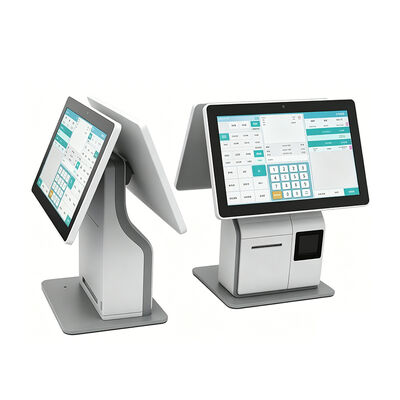 15.6 Inch Desktop Single Dual Side Self Service Cashier Kiosk con scanner QR Barcode Stampa termica 80mm NFC