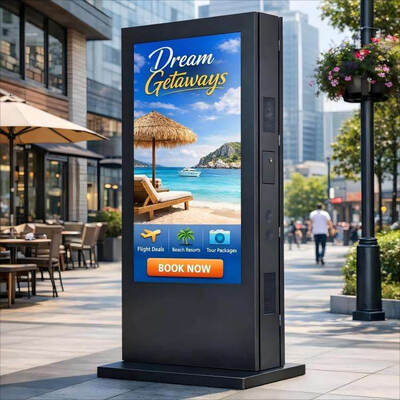 Display LCD esterno a doppio lato Totem 49 55 65 75 pollici Display a doppio schermo segnaletica digitale ad alta luminosità impermeabile impermeabile al polvere per la pubblicità commerciale all'aperto