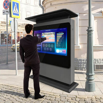 55 pollici Outdoor Digital Signage Touch Screen Chiosco Totem Windows Android display pubblicitario impermeabile ad alta luminosità
