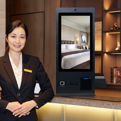 OCR Passport Reader 24 Inch Desktop Hotel Check In Self Service Chiosco con Telecamera Microfono