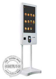 Alimento montabile della parete che ordina chiosco self service a macchina WIFI a 32 pollici con la posizione/stampante del biglietto
