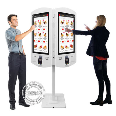 Doppio chiosco self service parteggiato a 32 pollici del PC Win10 per il ristorante