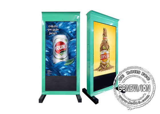 Contrassegno all'aperto di Digital del binario a 65 pollici verde IP65 per la pubblicità